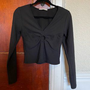 Abercrombie Long-Sleeve Black O-Ring Top